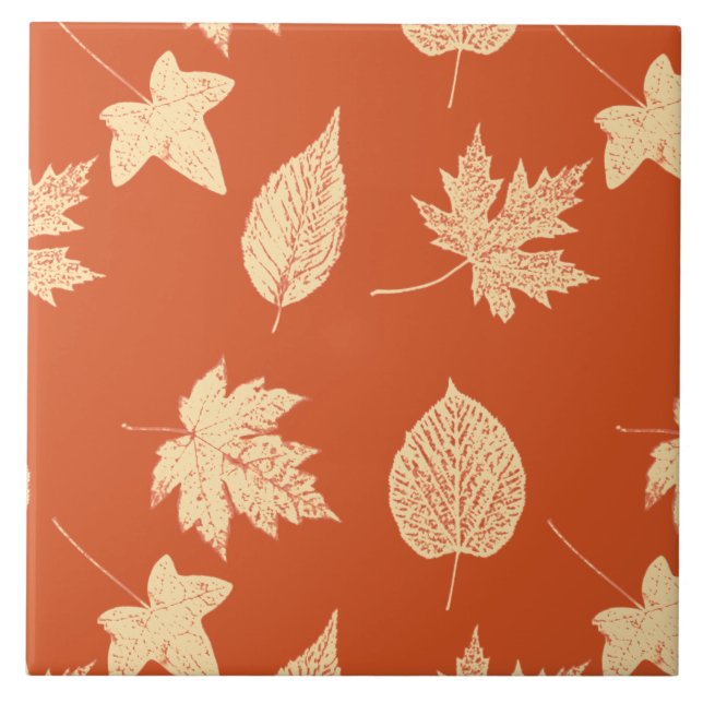 Autumn leaves - mandarin orange tile (Front)