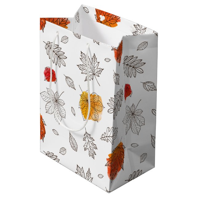 Autumn Leaves Medium Gift Bag (Back Angled)