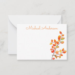 Autumn Leaves Minimal Note Card