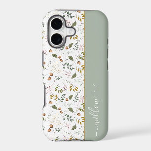 Autumn Leaves Monogram Name Modern