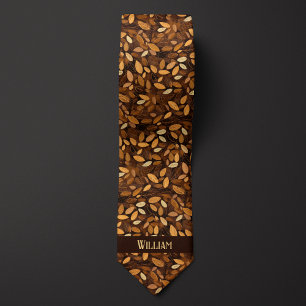 Autumn Leaves Monogram Tie