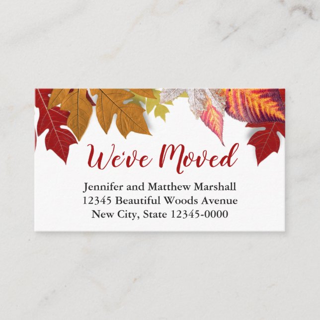 Autumn Leaves Moving Announcement (Front)