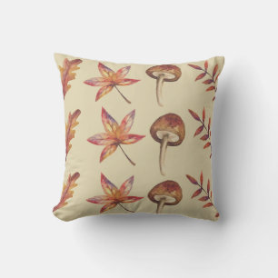Autumn Leaves & Mushroom Cushion