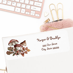 Autumn Leaves & Mushrooms Rustic Forest Woodland 