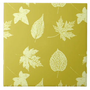 Autumn leaves - mustard and light yellow tile