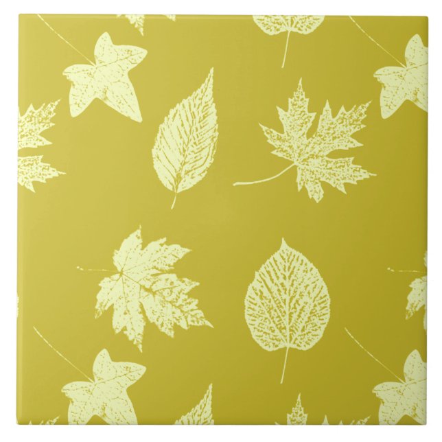 Autumn leaves - mustard and light yellow tile (Front)