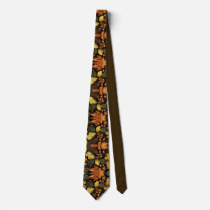 Autumn Leaves Neck Tie – Watercolor Fall Fashion 