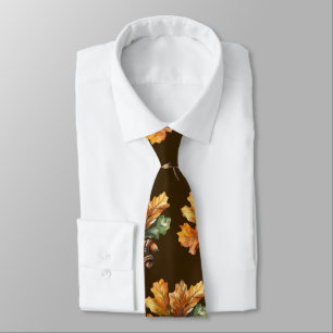 Autumn Leaves Neck Tie – Watercolor Fall Fashion