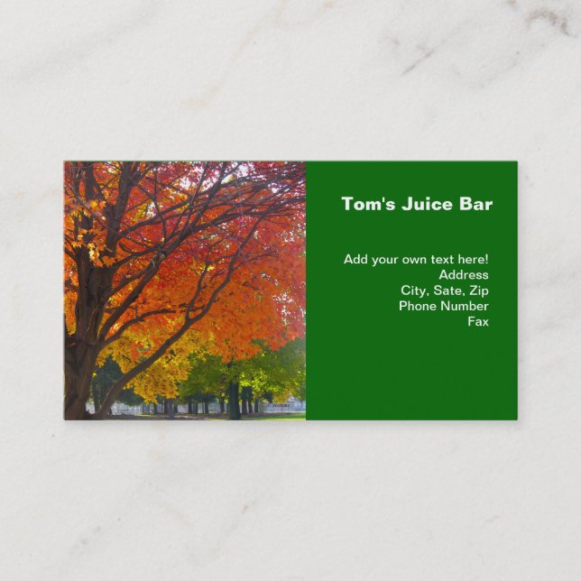 Autumn Leaves of Yellow and Orange Photo Business Card (Front)