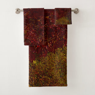 Autumn Leaves of Yellow and Purple, ZSSPG Bath Towel Set
