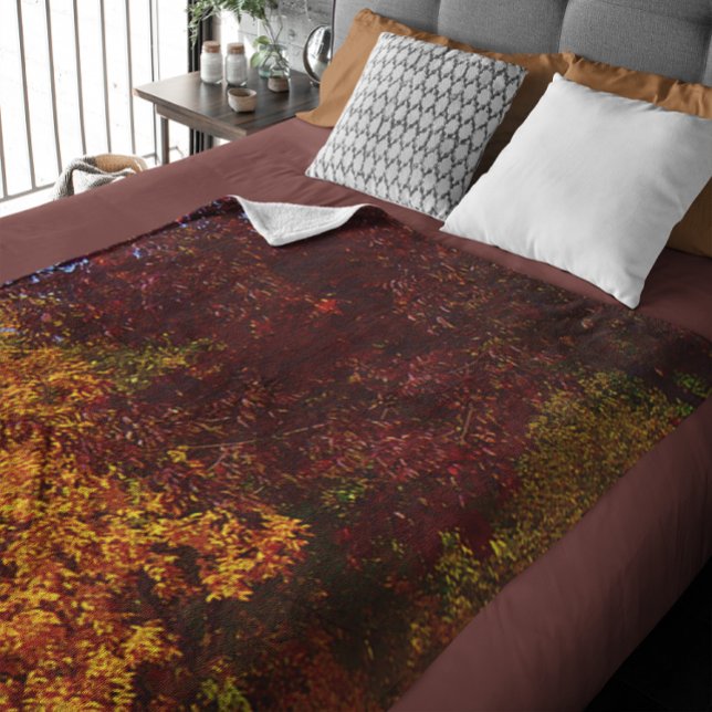 Autumn Leaves of Yellow and Purple, ZSSPG Fleece Blanket (Autumn Leaves of Yellow and Purple, ZSSPG Fleece Blanket)