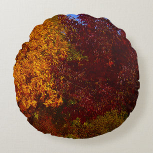 Autumn Leaves of Yellow and Purple, ZSSPG Round Cushion