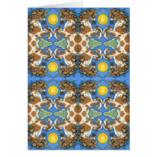 AUTUMN LEAVES ON A UNICORN STALLION, HORSE CARD