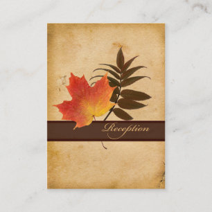 Autumn Leaves On Aged Paper Enclosure Card