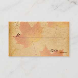 Autumn Leaves on Aged Paper Place Cards