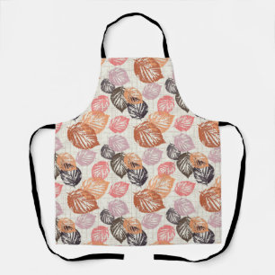 Autumn leaves on beige. apron