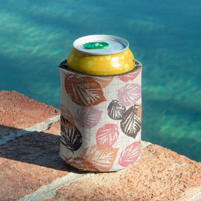 Autumn leaves on beige. can cooler (In Situ Pool)