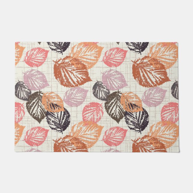 Autumn leaves on beige. doormat (Front)