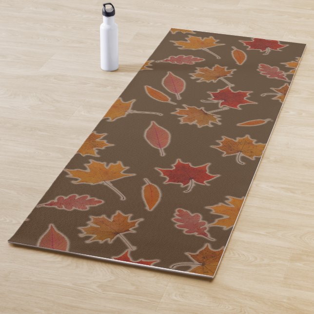 Autumn Leaves on Custom Colour Yoga Mat (In Situ)