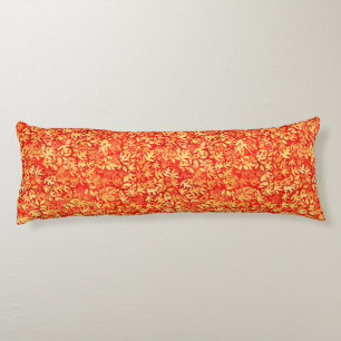Autumn leaves, orange and gold body cushion