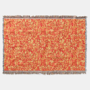 Autumn leaves, orange and gold throw blanket