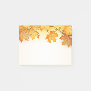 Autumn Leaves Orange Fall Rustic Country Post-it Notes