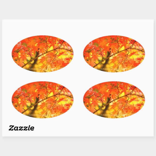 Autumn Leaves [Oval Seal] Oval Sticker (Sheet)