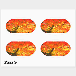 Autumn Leaves [Oval Seal] Oval Sticker