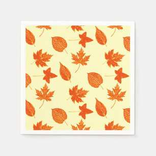 Autumn leaves - pale yellow and orange napkin