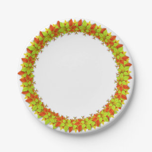 Autumn leaves paper plate