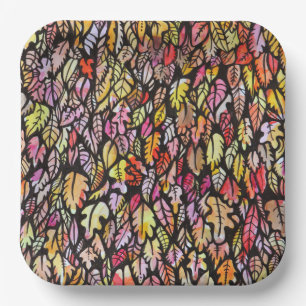 Autumn Leaves Paper Plate