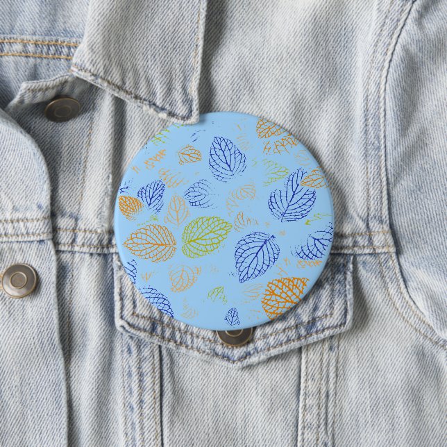 Autumn, Leaves Pattern 3 10 Cm Round Badge (In Situ)