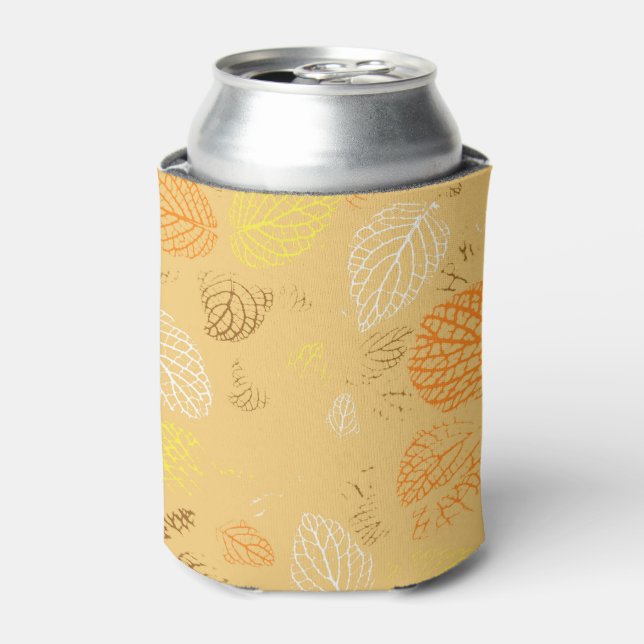 Autumn, Leaves Pattern 4 Can Cooler (Can Front)
