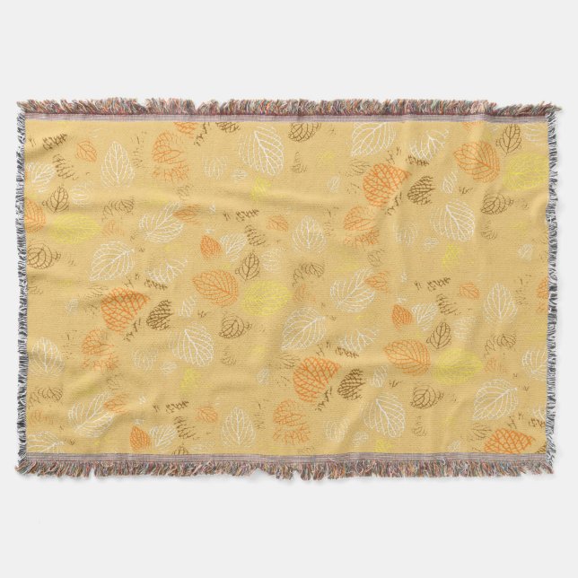 Autumn, Leaves Pattern 4 Throw Blanket (Front)