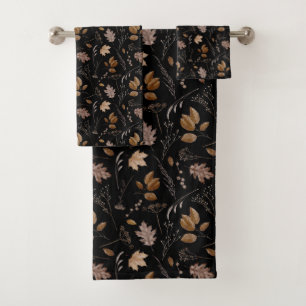 Autumn Leaves Pattern Bath Towel Set