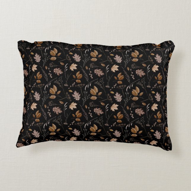 Autumn Leaves Pattern Decorative Cushion (Back)