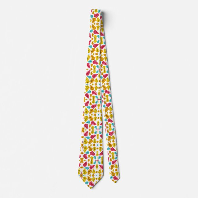 Autumn Leaves Pattern, Fall Leaves Pattern  Tie (Front)