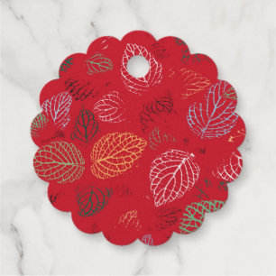 Autumn, Leaves Pattern Favour Tags