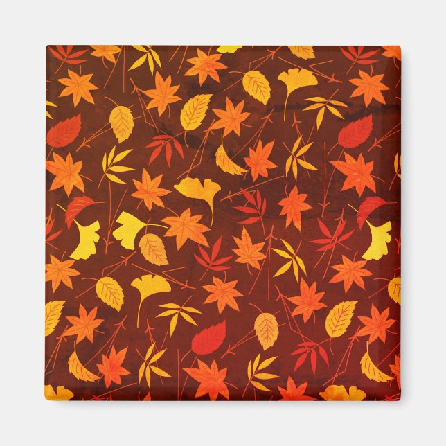 Autumn Leaves Pattern Magnet (Front)