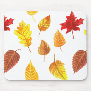 Autumn leaves pattern mouse pad