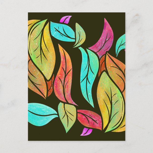 Autumn leaves pattern postcard (Front)