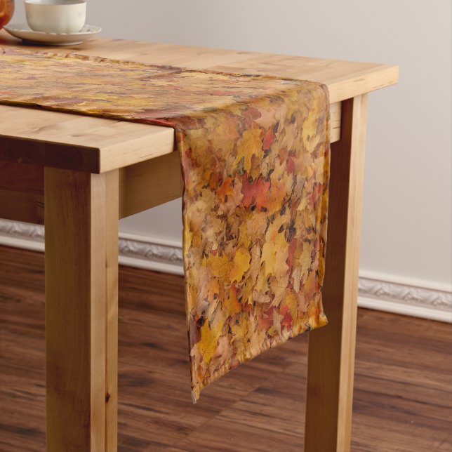 AUTUMN LEAVES PATTERN SHORT TABLE RUNNER (In Situ)