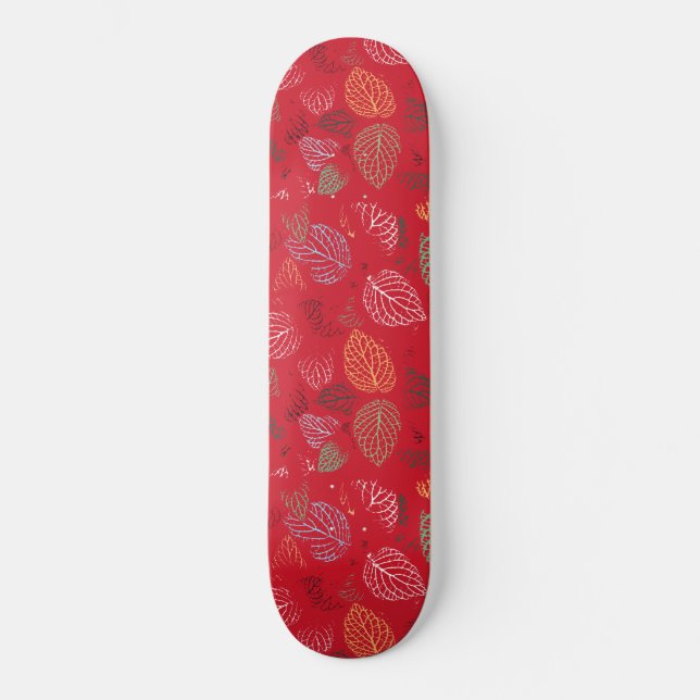 Autumn, Leaves Pattern Skateboard (Front)