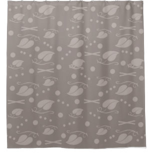 Autumn Leaves Pattern Taupe Shower Curtain