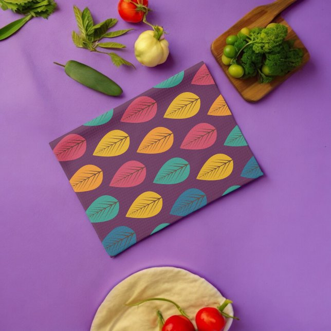 Autumn Leaves Pattern  Tea Towel (kitchen towel)