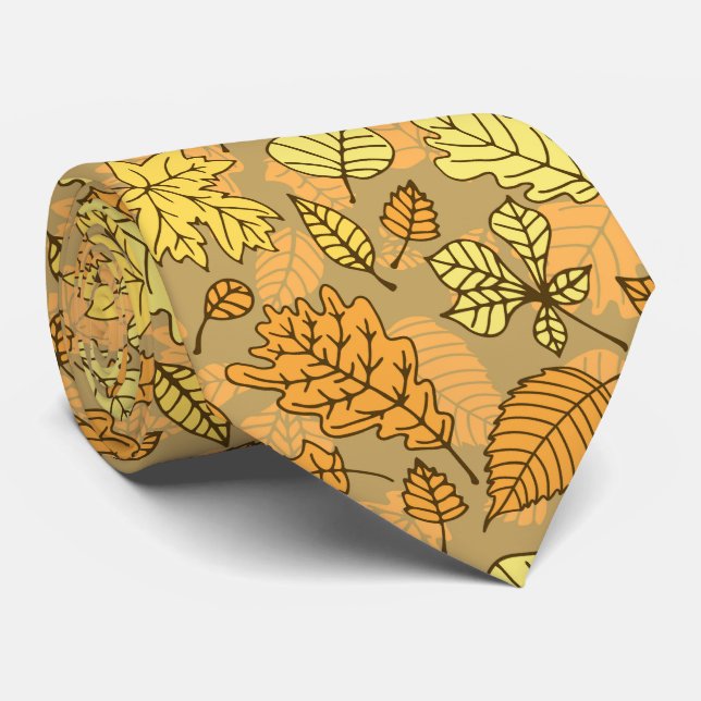 Autumn leaves pattern tie (Rolled)