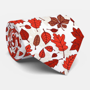 Autumn leaves pattern tie