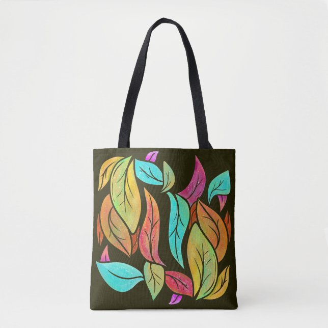 Autumn leaves pattern tote bag (Front)