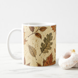 Autumn Leaves Pattern – Vintage Fall Botanical Coffee Mug