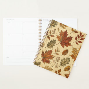 Autumn Leaves Pattern – Vintage Fall Botanical Planner